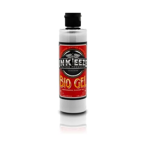 INK-EEZE Tattoo Bio Gel for Professional Artist Cleanup Gel, Disposal and Cleanup of Tattoo Process Liquids, Made in USA, 6oz bottle Cover
