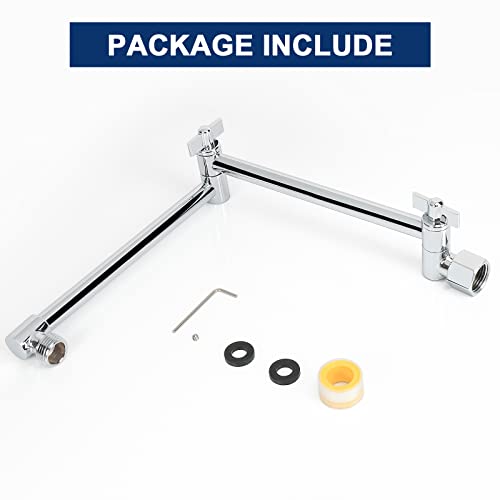 Nearmoon Adjustable Shower Arm, Shower Extension Arm Universal Connection, Rise Or Lower Shower Head, Adjust Height/Angle To Upgrade Shower Experience, Anti-Leak, 16 Inch (Chrome) #TOP6