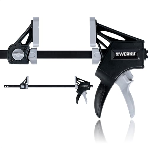 Werku WK601920, Mordaza Liberación Rápida, Calidad Profesional, Potencia Presión 150 KG (daN), Largo 450 mm, ABS Composite y Acero Carbono Forjado