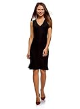 Longitud: Por rodilla oodji Ultra Mujer Vestido de Punto con Falda-Trapecio, Negro, ES 38 / S