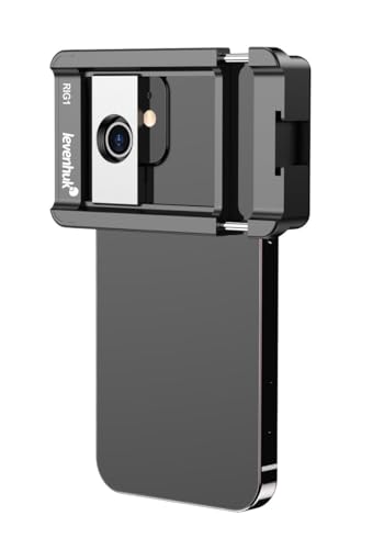 Levenhuk Kelvin RIG1 Mini Klatka Na Smartfon, Gadżet Fotograficzny z Zoomem Optycznym, Uniwersalne Mocowanie Do Statywu, Monopodu Lub Gimbala, Profesjonalny Akcesorium Do Fotografii I Vlogowania