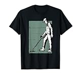 Man with metal detector searching for treasure, large mildly distressed image ideal for that worn in look for all metal detectorists. Metal detector shirts for men, metal detector hoodies for men, metal detector hoodie, metal detecting shirt, graphic tee.