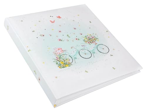 goldbuch 08 042 Hochzeitsalbum Floral Tandem, Fotoalbum mit 60 weißen Seiten und Pergamin-Trennblättern, Erinnerungsalbum mit blumigem Tandem-Motiv, Photo Album für Liebespaare, ca. 30 x 31 x 4 cm