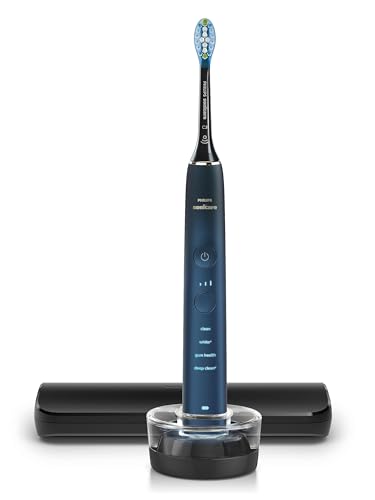 Philips Sonicare DiamondClean 9000 Şarjlı Diş Fırçası, 4 Temizlik Modu, Basınç Sensörü, Seyahat Kabı ve Uygulama Desteği, Lacivert Geçişli, HX9911/88