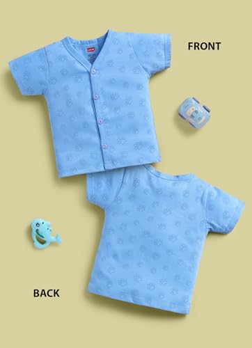 Image of LuvLap Baby Boys & Girls Regular Fit 100% Cotton Half Sleeve Jhabla Pack of 4