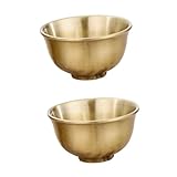 Hohopeti 2 piezas Tazas de Licor de Bronce Vintage Unidades Copas Creativas y Vino Estilo Retro con Superficie Pulida y Redondeados para Sala de Té y Uso Doméstico