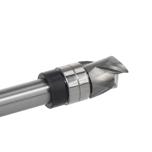 AKYLIN Spiral Bündigfräser 8mm Schaft，Up&Down Kompressions Cut Spiralfräser für Oberfräse，12mm Schnittdurchmesser，12.7mm Schnittlänge，Spiralgenutet Unten doppeltem Kugellager Holzfräser