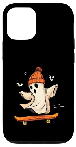 Carcasa para iPhone 12/12 Pro Funny Skating Halloween Ghost Spooky Skateboarder Ghost