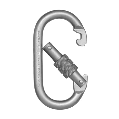 Image of Karam Steel Carabiner Hook PN-112 Gate Opening: 18 mm, Tensile Strength: 25 Kn - (PN 112)' (Alloy Steel, Steel Screw Locking Karabiner) | Pack of 2