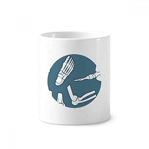 Tasse blanche squelette bleu en céramique au design multicolore original