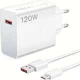 120W USB Ladegerät für Xiaomi, USB C Ladestecker Schnellladegerät Netzteil Power Adapter Ladestecker 120W LadeKabel 1m für Xiaomi Mi15 15 Ultra 14 14t 13 12 12s Pro 11 10 Redmi K70 K60 Ultra 14 13 12