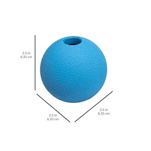 Image of Amazon Basics Interactive Bouncy Durable Rubber Dog Toy Balls, 2.5 inch, Blue, Beige, Orange, Pack of 3