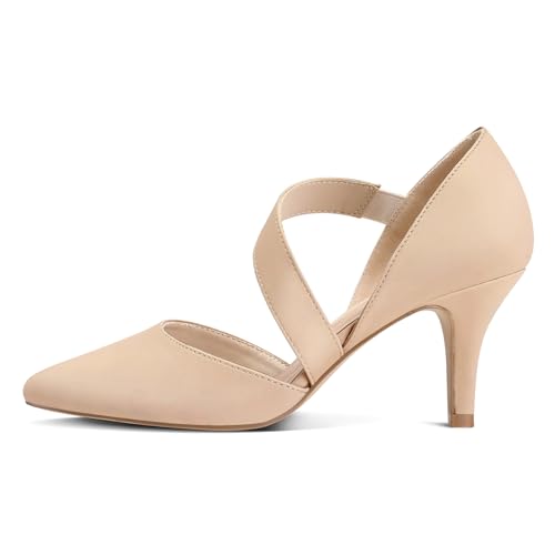 Image of mysoft Women's Pointed Toe Pumps Stiletto Heel Dress Shoes Wide Width