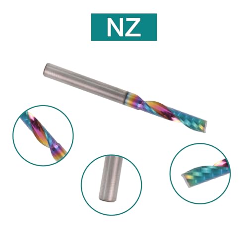 Image of NZ 1 /8 inch 1-Flute End Mill DLC-Coated Carbide - for Aluminum, Copper, Titanium (HRC45), 10pcs