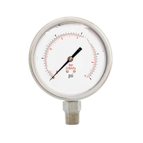 Manomètre pression huile robuste en acier inoxydable 15000 PSI