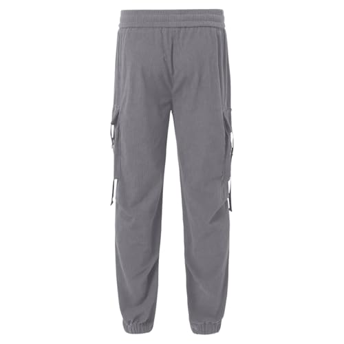 Men's Corduroy Cargo Pants Outdoor Streetwear Utility Joggers with Multiple Pockets Drawstring Waist Comfortable4