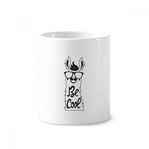 Mug porte-stylo en céramique alpaga noir blanc de 350 ml avec citation drôle