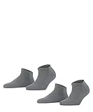 FALKE Damen Happy 2-Pack Sneaker Baumwolle Schwarz Weiß viele weitere Farben verstärkte Sneakersocken ohne Muster atmungsaktiv und einfarbig im Mehrfachpack 2 Paar