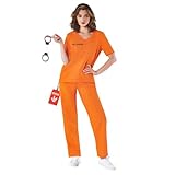 Photo Gallery fun shack costume carcerato donna - tuta arancione prigioniera per halloween, compleanni e party, vestito carcerata donna, l Photo Gallery fun shack costume carcerato donna - tuta arancione prigioniera per halloween, compleanni e party, vestito carcerata donna, l