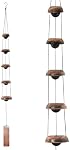 Chimes de vent de cuivre pour l'extérieur, Temple Chimes à vent 5 Bells Feng Shui Wind Bell Pendent Memorial Windchimes pour la maison jardin Patio Backyard Decor (Bronze)
