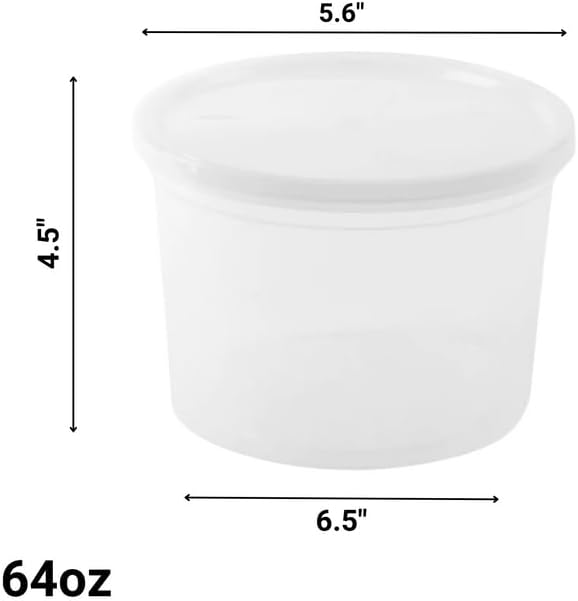 Miniatura 2 de Nicole Fantini Recipientes de delicatessen con tapas, 64 onzas, a prueba de fugas, 50 juegos de vasos de plástico sin BPA, recipiente hermético