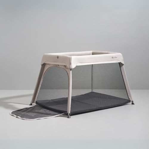 Image of Silver Cross Sleep & Go 3 in 1 Travel Crib - Converts Newborn Bassinet, Crib to Playard - Portable, Lightweight, Easy to Pack with Comfortable Mattress for Infants to Toddlers - Stone (Sustainable)