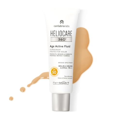 Cantabria Labs - Heliocare 360° Age Active Fluid SPF 50+ - 50ml - Fotoprotección Avanzada - Previene y Corrige Fotoenvejecimiento - Textura Ultraligera