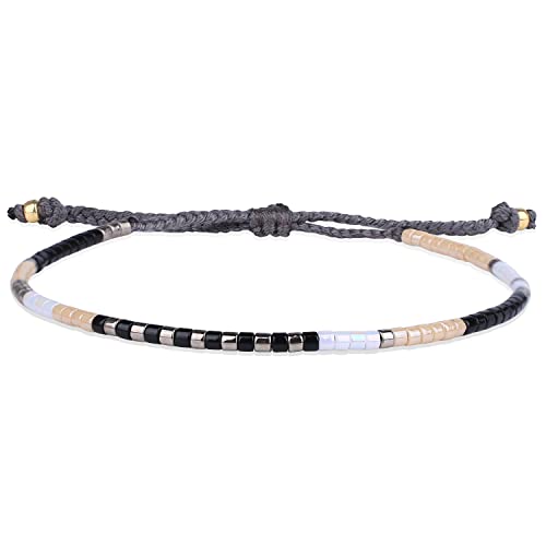 Image of KELITCH Boho Women Crystal Shell Beaded Friendship Bracelets Handmade Strand Bracelet Bangles Jewelry