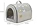 Jiupety Hundehütte Indoor, 2-in-1 Hundehaus für Drinnen, M Größe Hundehöhle Kleine Hunde für Katze und kleine Hunde, Warme Höhle Schlafnest, Grau