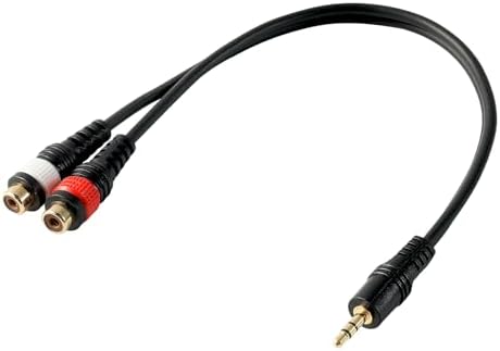 3.5mm Male to 2RCA Female Adapter Cable, Stereo Audio Y Splitter Cable, 1/8 Male Plug to Dual RCA Female Jack Cord for MP3,Computer,Speaker,HiFi Stereo System(25cm/10inch)