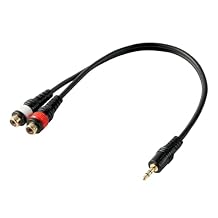 3.5mm Male to 2RCA Female Adapter Cable, Stereo Audio Y Splitter Cable, 1/8 Male Plug to Dual RCA Female Jack Cord for MP3,Computer,Speaker,HiFi Stereo System25cm/10inch