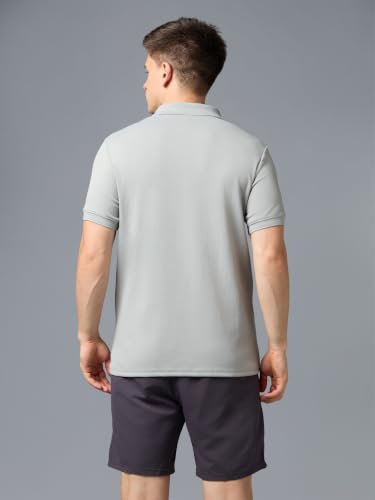 Image of TECHNOSPORT Men's Regular Fit Half Sleeve Polo T-Shirt with Collar, ELASTO Plus Quick Dry Moisture Wicking Polo Tee for Gym Sports Golf and Casual Wear