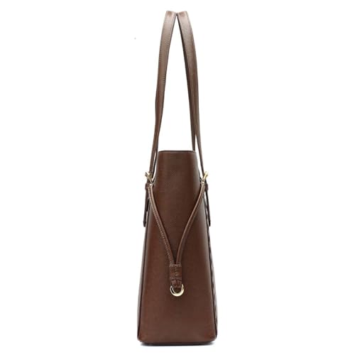 Image of Da Milano Leather Tote Bag for Women | Fits Up To 15 inch Laptop| Versatile Office & Casual Handbag (01063M-OL)