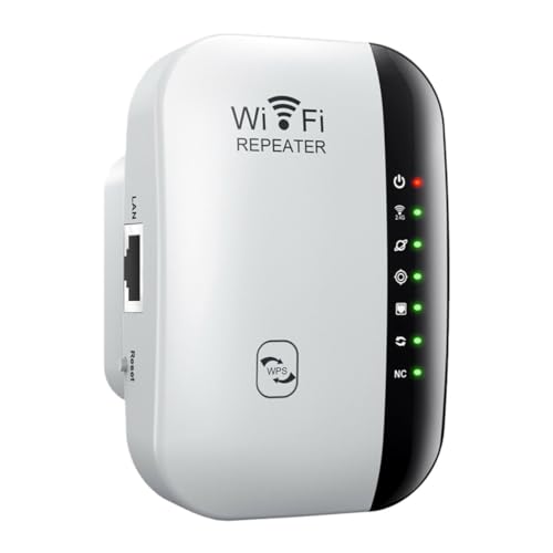 Healeved Repetidor WiFi Inalámbrico 300 Mbps para Viviendas Grandes Cobertura Ampliada y Máxima Seguridad, Diseño Compacto de Plástico Blanco 802.11 B/g/n