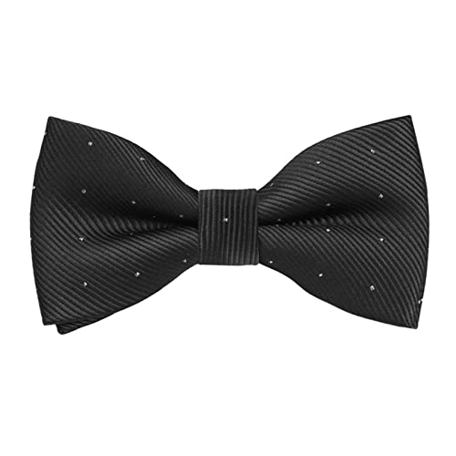 Alizeal Banded Adjustable Length Pre-tied Boys Bow Tie Black Dot