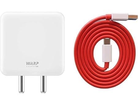 Image of 65W Warp Charger Compatible with One Plus Nord CE / 10 Pro / N100 / N10 / 9 /9 Pro / 8 Pro / 8 / 7T / 7T Pro with Dash Charging Cable and 5V 4A Fast Dash for One Plus 3 / 3T / 5 / 5T (TEN44)