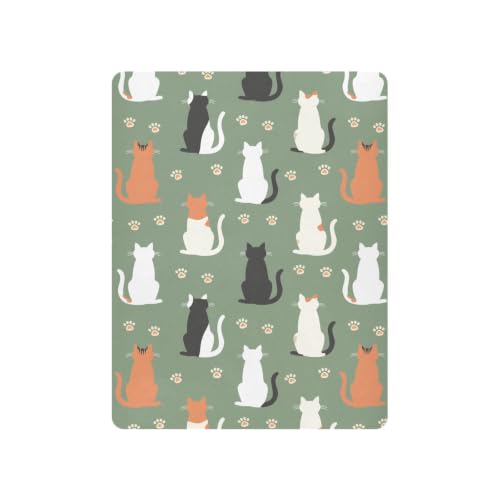 Image of Crib Sheet Breathable Soft Crib Mattress Sheet for Baby Toddler Boys Girls Fitted Pack n Play Crib Sheet Fit Standard Crib Mattress 52 x 28 Inch Green Cat Back Silhouette