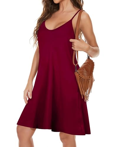 Image of JOELLYUS Womens Spaghetti Strap Dress Summer Dresses Beach Cover Ups Casual Sundresses with Pockets 2026