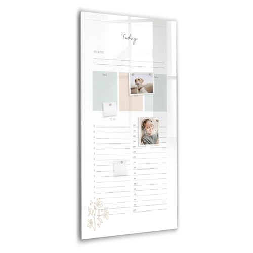 Tableau effaçable en verre 60x120 cm avec planificateur quotidien pour organiser vos idées