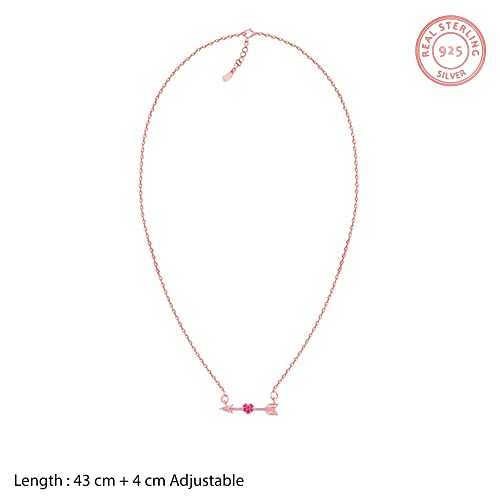 Image of GIVA 925 Silver 18k Gold Plated Rose Gold Zircon Necklace | Gifts for Women & Girls