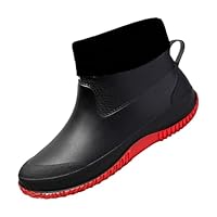 SRTUMEY Ankle Wellies Women, Womens Fleece Lined Wellies Ladies Waterproof Wellington Boots Thermal Short Wellies Lightweight EVA Winter Warm Rain Boots Women Size 6