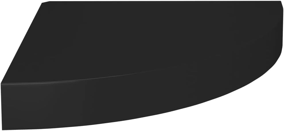Corner Floating Shelf, Suitable for Living Room, Bedroom, Bathroom, Kitchen, Office, Easy to Assemble, Black, 25 x 25 x 3.8 cm, MDF