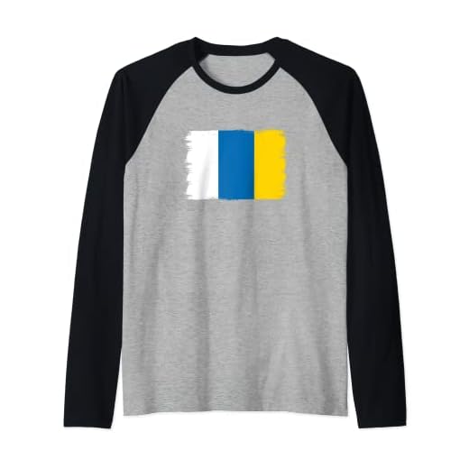 Bandera Islas Canarias Camiseta Manga Raglan
