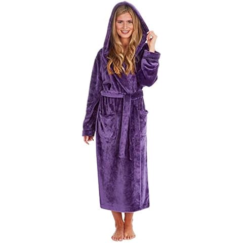 KATE MORGAN Ladies Soft, Comfy & Cosy Dressing Gown (20-22, Purple / Shimmer) Cover