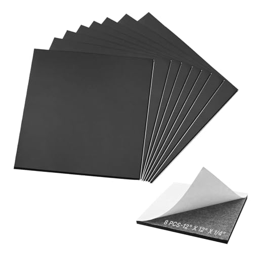 Adhesive Foam Padding Sheets - 8 Pcs 1/4" x 12" x 12" Thin Closed Cell Foam