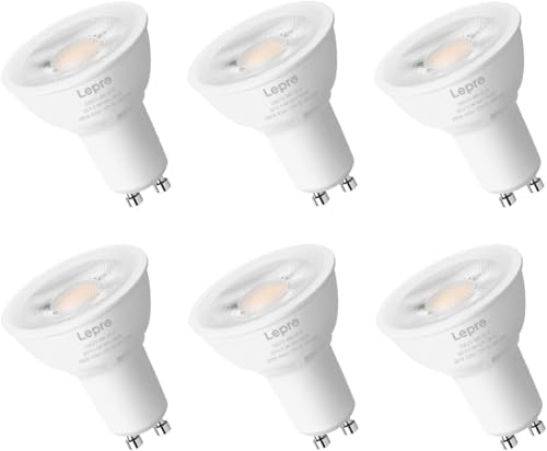 Lepro - Lepro Dimmable GU10 Light Bulbs, 3000K Soft Warm Light GU10 LED Bulbs, 5.5W(50W Halogen Equivalent) PAR16 LED Spotlight Bulb, Track Lighting Bulb for Kitchen, Range Hood, Bedroom, 6 Packs - -8%