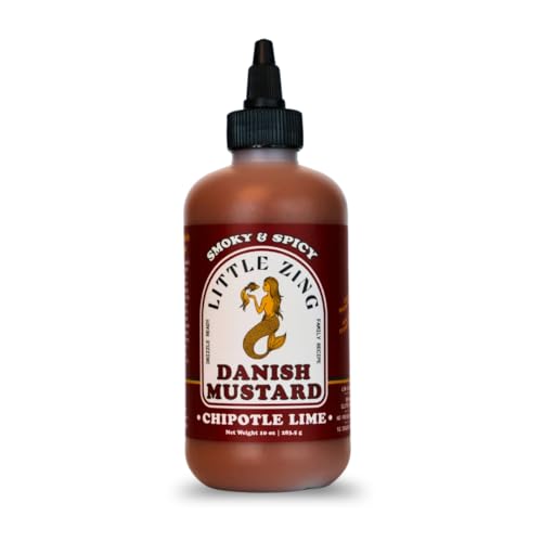 Image of Little Zing Chipotle Lime Mustard, Smoky & Spicy Gourmet Sauce with Real Chipotle Pepper, Apple Cider Vinegar, Lime, Vegan & Gluten Free, for Tacos, Burritos & Grilled Meats, 10 oz