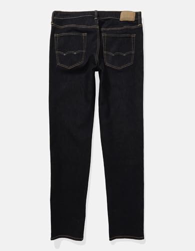 اميريكان ايغل سروال جينز ايزي فليكس + تينسل للرجال بقصة ضيقة ومستقيمة من الفايبر مقاس 38 عرض × 32 طول، لون دارك رينس