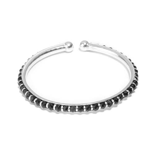 DHRUVS COLLECTION 925 Silver Adjustable Nazariya Kada for Men &