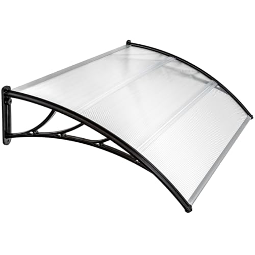 tectake® Marquesina Resistente para Puerta Entrada Exterior, Burlete Puerta Entrada, Placas de Policarbonato, Tejado Exterior y Toldos Exterior Terraza Duraderos - 93 x 120 x 0,5 cm